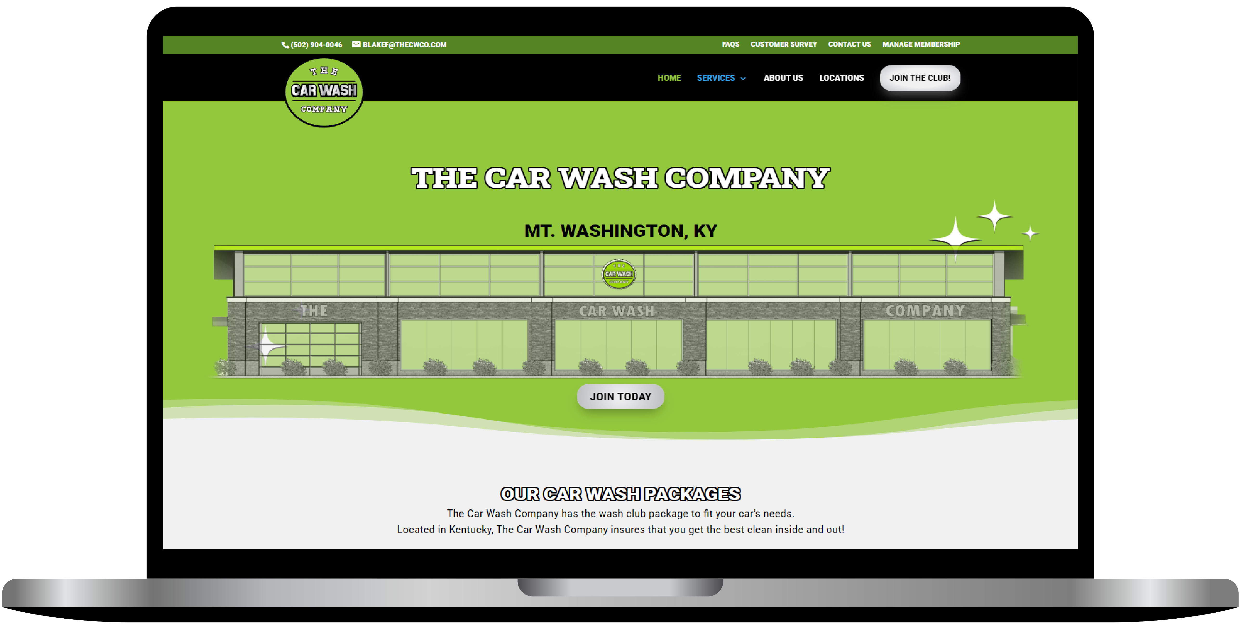 the car wash company mockup